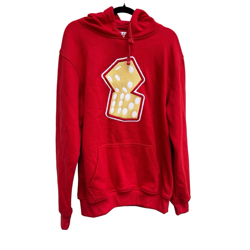 Gamble Team Men's Large Red Pullover Hoodie Dice